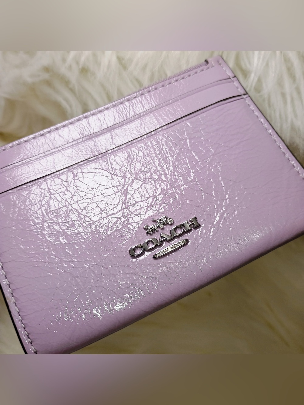Coach card case light amethyst NWT